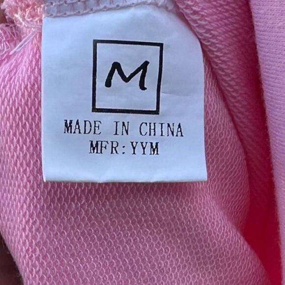 NWOT long sleeve crew neck pullover solid pink sweatshirt size M - Picture 7 of 8